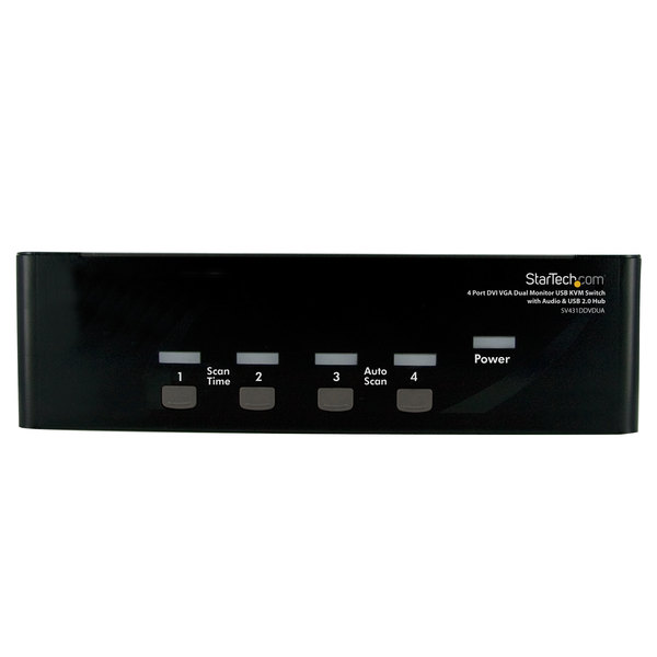 Startech.Com 4 Port DVI VGA Dual Monitor KVM Switch USB with Audio SV431DDVDUA